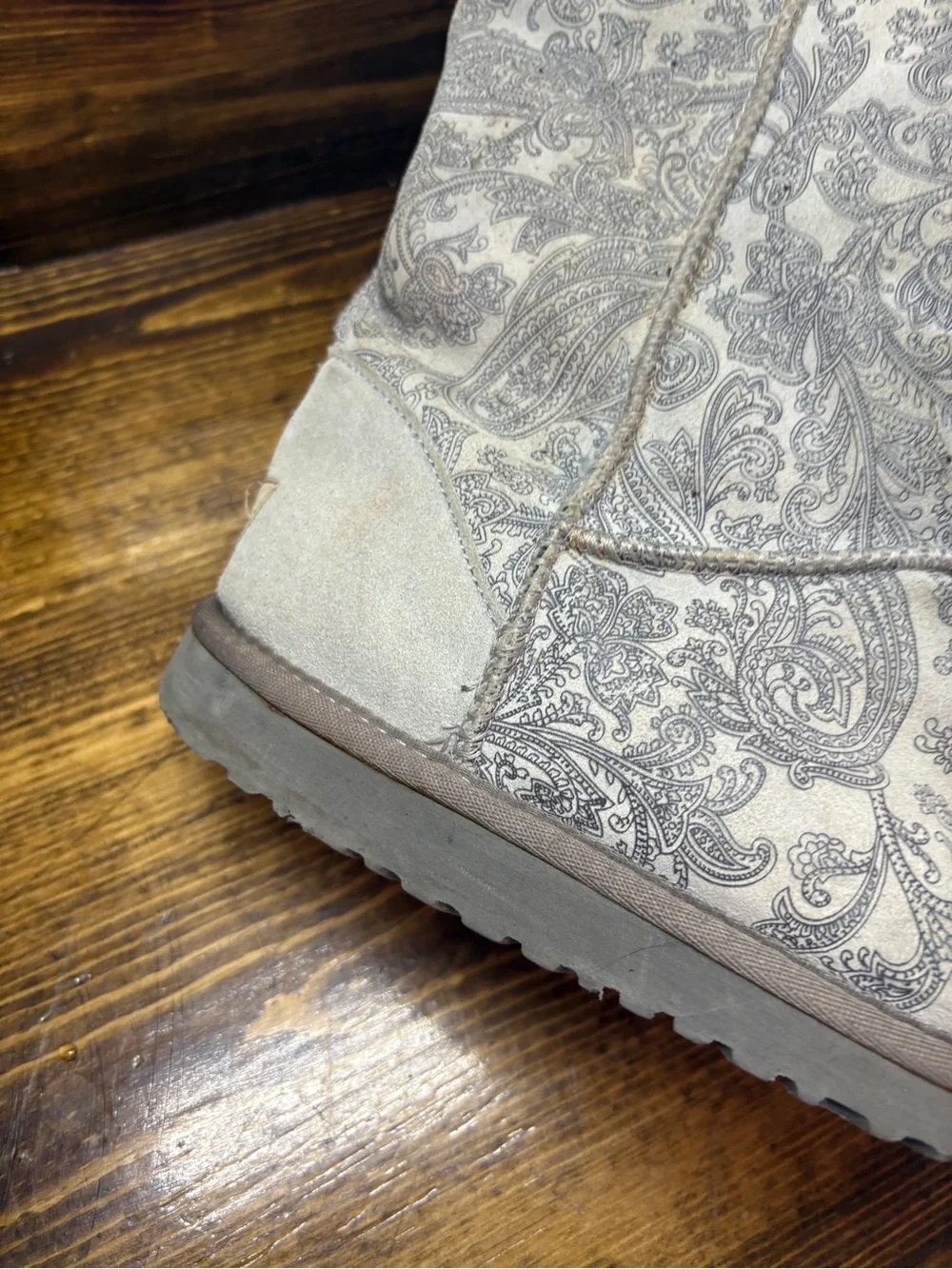 Ugg gray paisley tall boots size 8